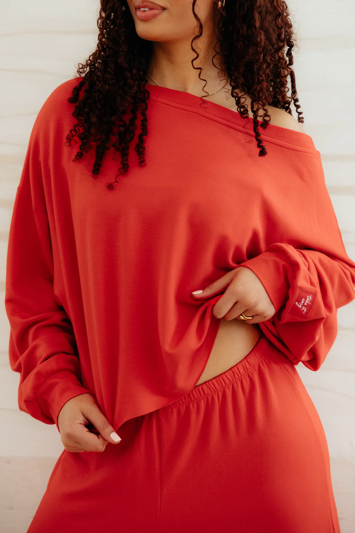 Weekend Fleece Off Shoulder Pullover - Image 11